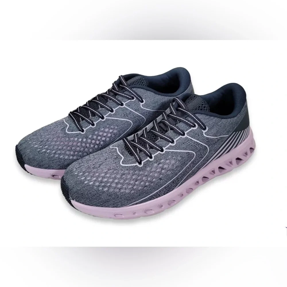 AVIA, Women's Tech Runner Lace Up Sneaker Size 7.5W, Gray and Purple